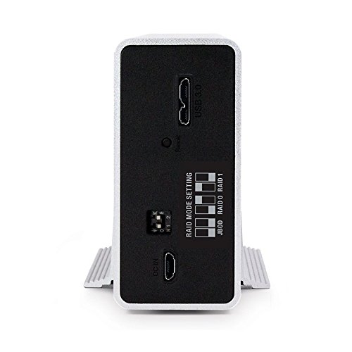 FANTEC mobiRAID X2 Externes Festplattengehäuse (für 2x 6,35 cm (2,5 Zoll) SATA HDD oder SSD, RAID Funktion 0/1/JBOD, USB 3.0 SUPERSPEED, UASP, Aluminium Gehäuse) silber - 5
