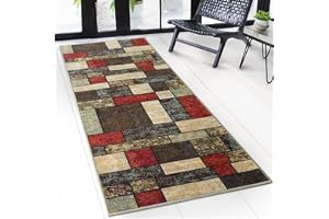 Floordirekt Gångmatta, 80 x 350 cm, Mannheim Patch | Måttanpassad fin slinga matta, löpare för kök, hall och vardagsrum