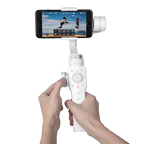 Zhiyun Smooth 4 Estabilizador de cardán manual de 3 ejes con capacidad de enfoque y extracción para teléfonos inteligentes como iPhone X 8 Plus Samsung S9 + ( Blanco )