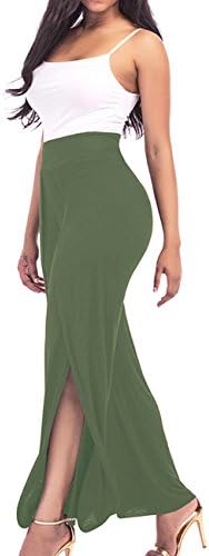 LooBoo Women's Comfy High Waist Split Wide Leg Layered Flowy Long Palazzo Pants Yoga Pants