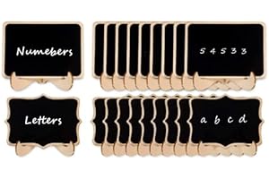 Sricam Mini Blackboard Sign Single-Sided Mini Chalkboards with Support Easels Message Board Sign Suitable for Wedding Birthday Bar Table Number Food Sign and Party Event Decoration, Set of 20 Pack
