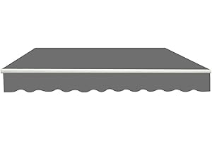 GREEN BAY Greenbay Grey Garden Patio Awning Canopy Sun Shade Shelter Replacement Fabric - 2.5M x 2M