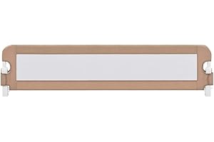Tidyard Barrière de Sécurité de Lit pour Enfant en Polyester Durable et Solide Taupe 180 x 42 cm