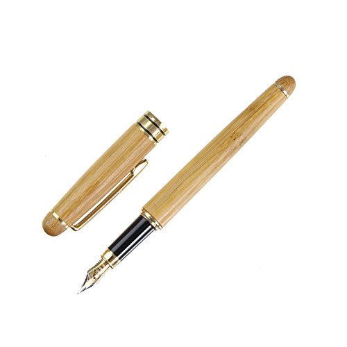 REY Vintage Füllfederhalter Handarbeit natürlicher Bambus mit passendem Bambus-Etui - 5