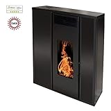 INTERSTOVES - Poêle à granules TESSA 10KW EXTRA-PLAT pour COULOIR - Noir
