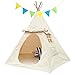 Produktbild Lavievert Kinderzelt mit Zwei Fenster Spielzelt Indianerzelt Tipi für Kinder Mädchen Spielhaus aus 100% Baumwolle Segeltuch