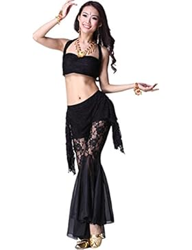 Danza del ventre Costume Set Sling Pizzo Top+Exotic Wide Leg Pantaloni