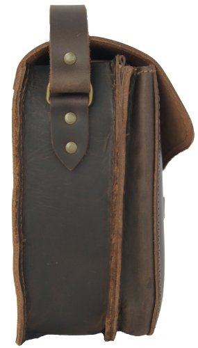 FREIHERR VON MALTZAHN Schultertasche, Netbooktasche ZUSE 1 für I-Pad, braunes BIO Leder, Made in Germany - 5