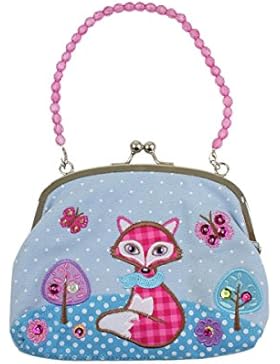 bb Klostermann 90032 Mädchen-Handtasche mit Perlen, Kimi the Fox, Blau/Pink