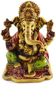Handmade Hand painted Lord Ganesha Resin Figurine Statue