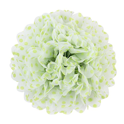 SUNBEAUTY 6er Set Grüne Deko Papier Blumen PomPoms Wabenbälle Lampion Zimmer Feier Dekoration - 3