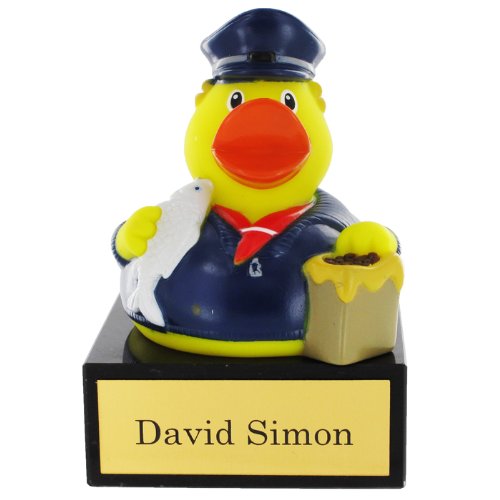 Preisvergleich Produktbild Meine Stadt Badeente HAMBURG auf Marmorsockel mit individueller Namens-Gravur