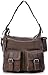 Produktbild MASQUENADA, Cntmp, Damen Schultertaschen, Hobo-Bags, Handtaschen, Umhängetaschen, DIN-A4, Leder Dunkeltaupe, Braun, Grau, 30x33x13cm (B x H x T)
