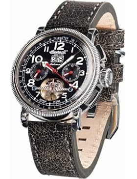 Ingersoll Herren-Armbanduhr Princeton Chronograph Automatik Leder IN1827BKWH