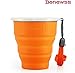 Produktbild Benews® tragbarer Becher, Silikon, BPA-frei, faltbar, Reisebecher, für Camping, Haustiere, Reisen, Silikon, Orange - orange, Big