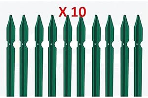 GENERICO 10 PZ Palo paletto in Ferro PLASTIFICATO a T 30x30x3 mm plastificato Verde per Rete Recinzione Metallica (150)