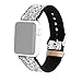 Produktbild Mumuj Mode Glänzend Ersatz Leder Armband Armband, Robust Mode Armband Jewelry Weichheit Metallarmband mit Schmuck Ersatzband für Apple iwatch 4 44mm (Weiß)