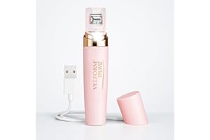 VELFORM Epilwiz, épilateur facial rechargeable, câble USB, système d'épilation avancé avec lumière LED, tête plaquée or 18 carats, tous types de peau (Advanced - USB)