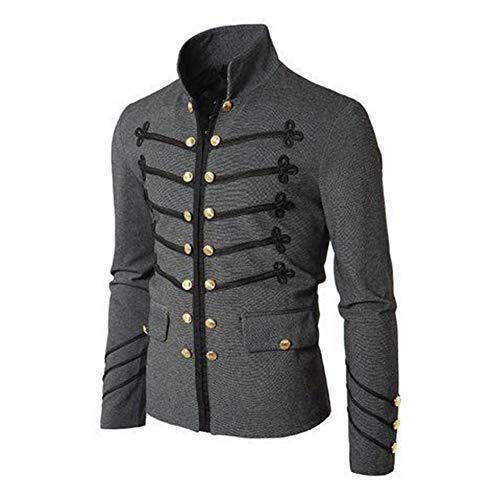 Preisvergleich Produktbild Herrenbekleidung Cardigan Jacke Einfarbige Jacke Stehkragen dicken Pullover Jugend lässiges Sweatshirt Geeignet für Frühling, Herbst und Winter,Gray,L