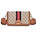 Produktbild 2018 neue europäische und amerikanische Mode Damen Tasche atmosphärischen Druck kleine quadratische Tasche Damen Farbe gestreift Messenger Bag Umhängetasche (Brown, 23 * 9 * 15 cm)
