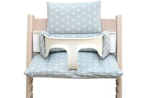 Blausberg Baby - Coussin Set compatible avec Tripp Trapp de Stokke, tous les matériaux sont certifiés OEKO-TEX Standard 100 - Happy Star Vert sauge
