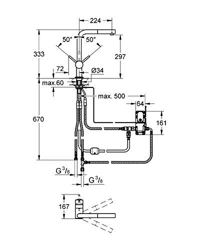 Grohe 31360001 Minta Touch Küchenarmatur mit herausziehbarem Auslauf - 2