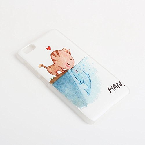 Guran   Pl  stico Hard Funda Cascara para UleFone Future Smartphone Bumper PC Case Cover-Gato en amor con pescado