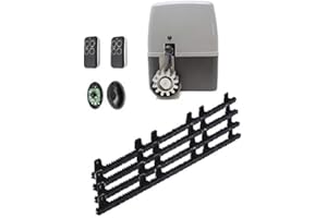 FGMATIC Kit para automatizar tu puerta de garaje corredera de modelo VDS GEKO 400 Kg, incluye motor, 2 mandos de código evolutivo, placa de control, 4 metros de cremallera, fotocelula y manuales.
