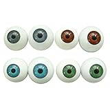 8 Half Round Hollow Eyeballs Fit into Mask Skull - Halloween Prop