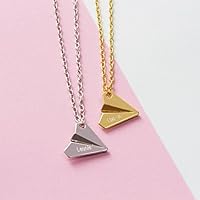 Kette Papierflieger mit Namen | Gravur | Personalisierte Geschenke | Origami | Valentinstag Geburtstag | Silber oder Gold