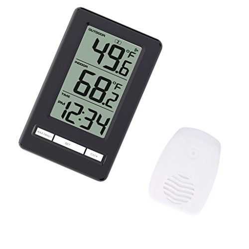 MagiDeal Drahtloses Thermometer Uhr, mit Innen Außen- Temperaturfühler für den Schreibtisch / an die Wand / das Haus / das Büro - 3