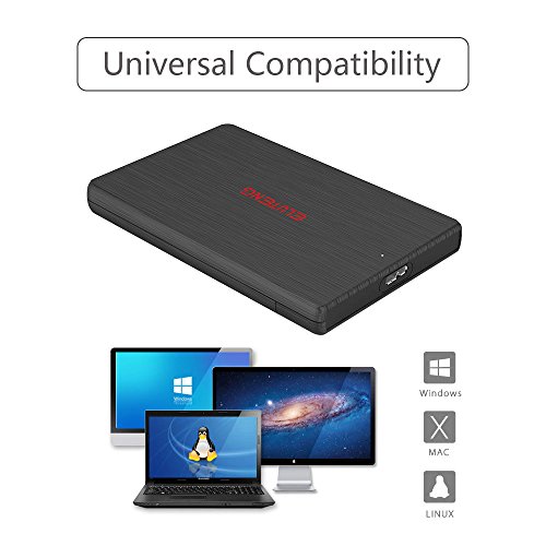 ELUTENG Externe Festplatten Gehäuse USB3.0 zu SATA3.0 Hard Disk Enclosure für 2.5 Zoll HDD / SSD Gehäuse Werkzeuglos in Schwarz - 4