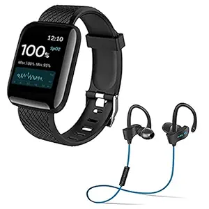 Texton Health Fitness Tracker DF01 Heart Rate Sensor and Basic Functionality Touchscreen Bluetooth Smartwatch Lite Exercise Band for All Boys & Girls