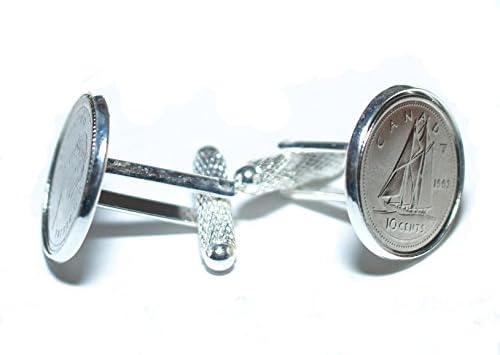 Candian Dime 4 year Ruby wedding anniversary for a 42nd wedding anniversary in 1978 cufflinks