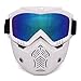 Produktbild Spohife Schutzbrille für Motocross und Motorrad, abnehmbare modulare Gesichtsmaske, winddicht, UV-400-Schutz , Weiß C