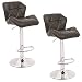 Produktbild MCTECH 2er-Set Barhocker Tresenhocker Lounge drehbar und höhenverstellbar Kunst-Leder verchromter Stahl Barstuhl, B Type (B Type, Schwarz)