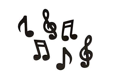 Streudeko Mini Noten & Notenschlüssel in schwarz für Musiker & Musikfans - Inhalt 24 Stück pro Verpackungseinheit