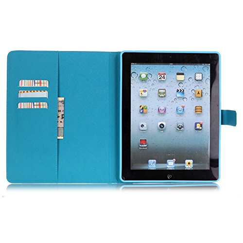iPad 2 iPad 3 iPad 4 Hülle, Deenor Bunt Painting und Stilvoll Brieftasche Tasche PU Leder Flip Protective Stand Tasche Schutzhülle Hülle für Apple iPad 2 iPad 3 iPad 4 Generation.[Color Flowers] - 7