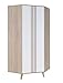 Produktbild Mehrzweckschrank Eckschrank Kleiderschrank Sonoma Eiche / Weiß 196x90x90 cm