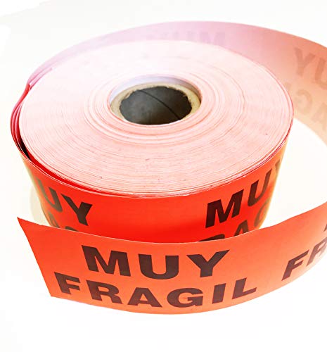 MUY FRAGIL ETIQUETA ADHESIVA ROLLO DE 1000 UNIDADES (+-110X58mm) PEGATINAS MUY FRAGIL TO2TOCKS