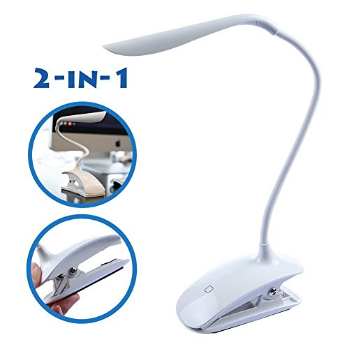 Aogolouk Leselampe Buchlampe, 16 LED Tischlampe Kontrolle Touchscreen, Dimmable eye- Versorgung mit Ladegerät USB Port, 3 Stufe Helligkeit, Flexarm, Lampe Reise, Portable LED wiederaufladbar Leselampe für Lesen Licht, Lesung verstellbar Büro Lampe für Erwachsene/ Kinder - 4