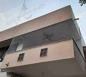 EASYSHOPPINGBAZAAR,10 FOOT X 40 FOOT ANTI BIRD NET,HOME CRICKET PRACTICE NET,PIGEON NET,WHITE IN COLOR WITH HEAVY STRINGS, {in built tying ropes in corners and plastic cable clips include for installation}