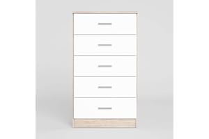 Fabrikit Sinfonier Couple 5 cajones cajonera Dormitorio Sahara Blanco Mate 50x90x33 cm