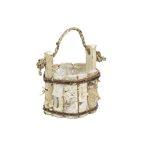 Blumentopf ökologisch Natur Holzkübel Pflanzkübel aus Birkenholz Bottich D 16,5 cm Handarbeit Garten Balkon Terrasse