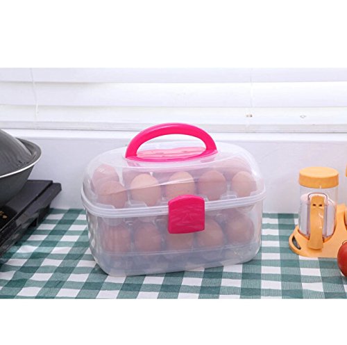 Große Kapazität Doppellagen Eier Box Vorratdosen mit dem Griff für 30 Eier für Packnick und Kühlschrank - 6