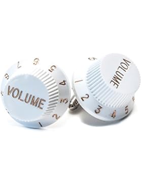 Gitarre Klang und Lautstärke Knopf Manschettenknöpfe (weiß)