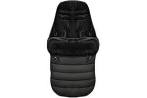 N\C Baby Footmuff, Waterproof and Windproof Superfine Velvet Lined Universal Fitting for Pushchairs Strollers Prams Buggy (Black)
