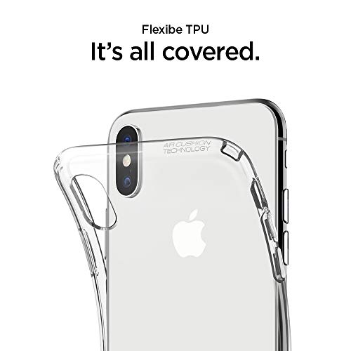 Spigen Liquid Crystal -  Funda iPhone XS X con Protecci  n TPU flexible y ligero  Transparente