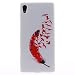 Produktbild Anlike Handy Hülle / Schutzhülle / Handytasche / Cover / Case Weiche TPU Silikon für Sony Xperia Z3+ / Z3 Plus / Z4 (5,2 Zoll), Schlank Flexibel Handy Tasche - rote Federn