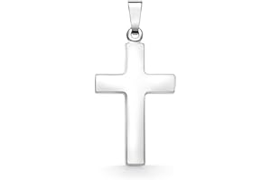 EDELIND Colgante Cruz 585 Oro Blanco para Hombres Mujeres Cruz en Oro de 14 Quilates Altura 18 o 21 mm Cruz Colgante Acabado Satinado con Caja de Regalo de Joyerí